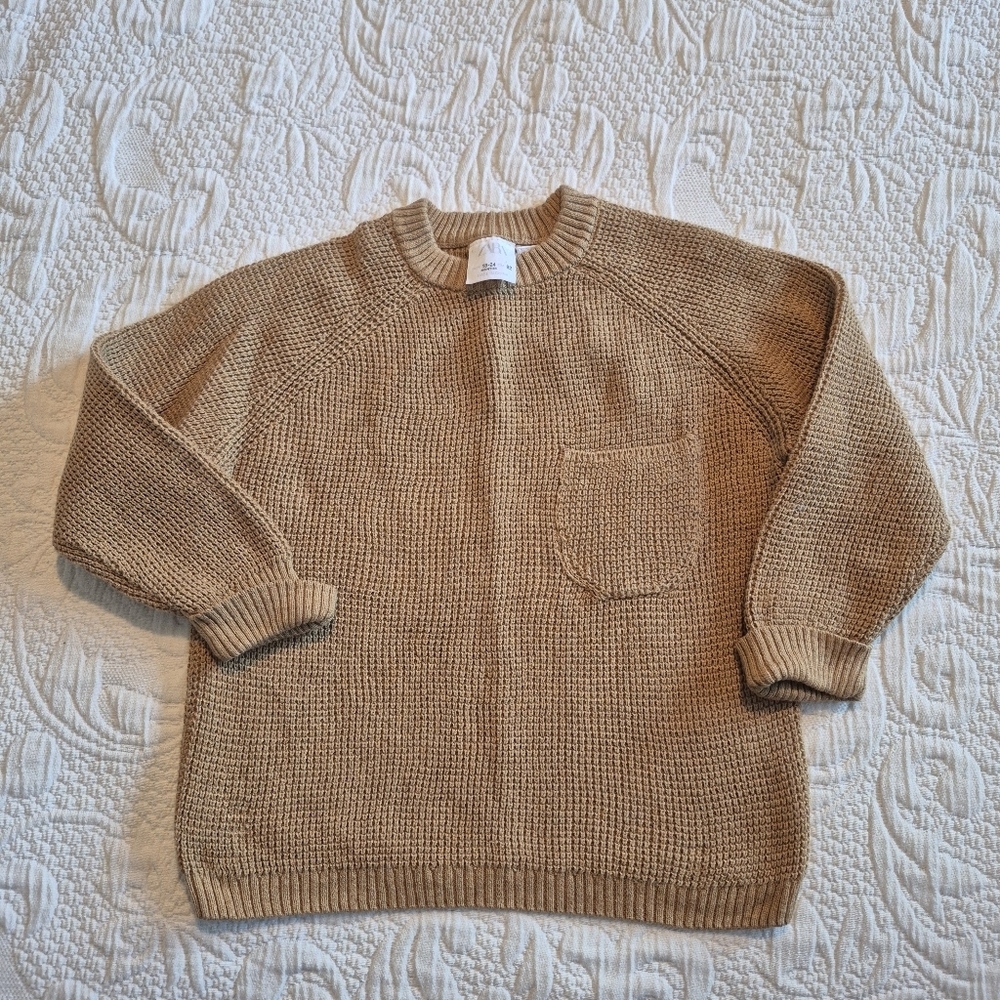 Zara boys or girls size 18-24 months knit pullover sweater EUC bronze shade